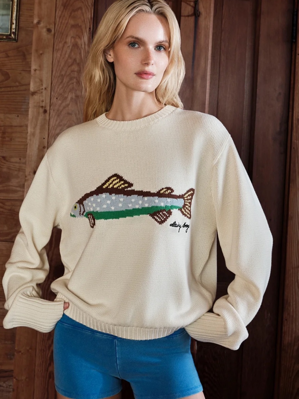 Dairy Boy The Fisherman's Daughter Sweater - Oyster Size XL NWOT